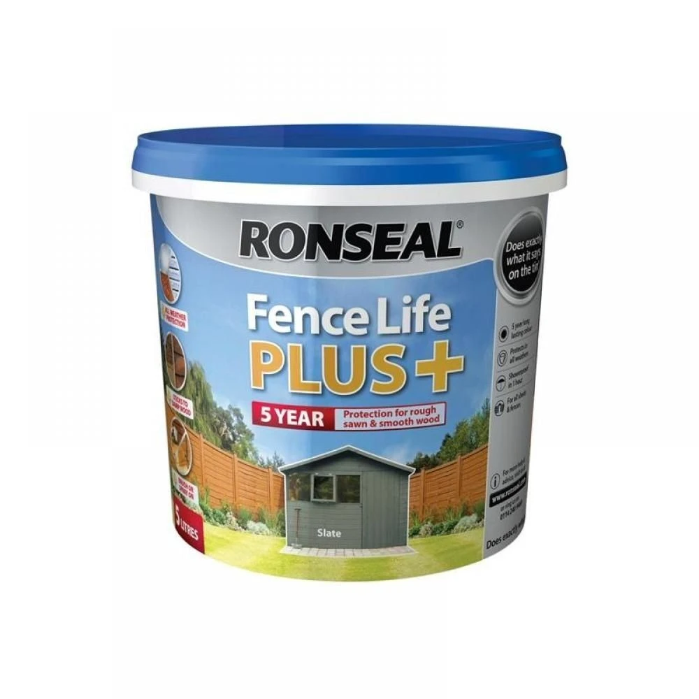 Ronseal 5 Litre Slate Grey Fence Life Plus Paint 1 Ronseal 5 Litre Slate Grey Fence Life Plus Paint
