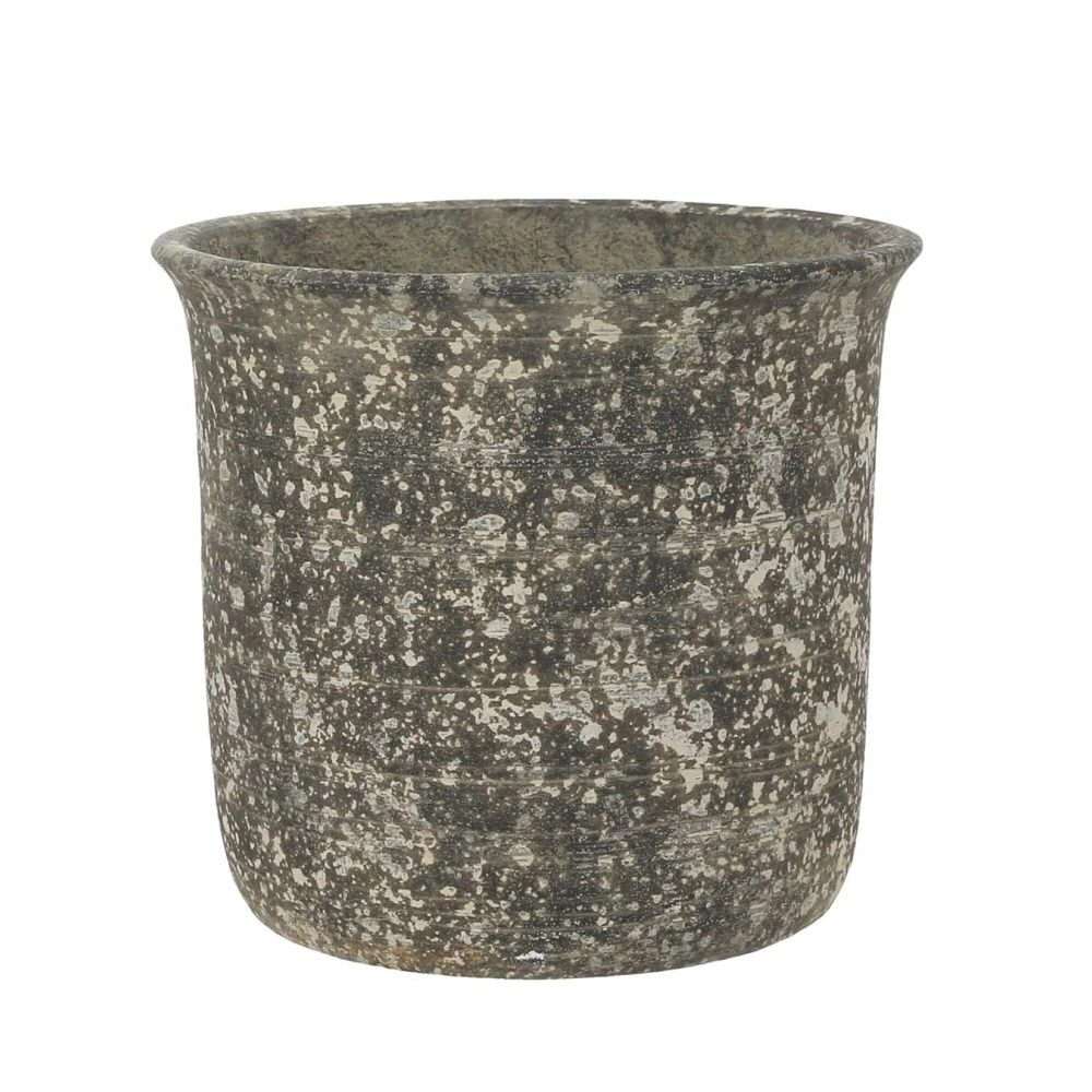 Woodlodge 37cm Rustic Weathered Round Pot 1 Woodlodge 37cm Rustic Weathered Round Pot