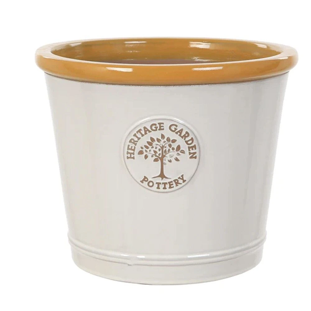 Woodlodge 40cm Yellow Rim Heritage Glazed Pot 1 Woodlodge 40cm Yellow Rim Heritage Glazed Pot