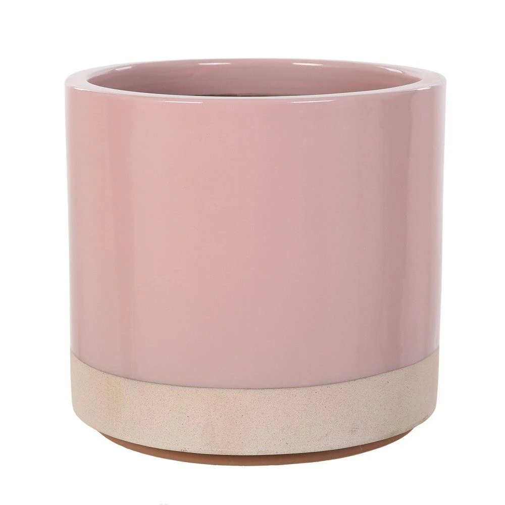 Woodlodge 38cm Pastel Pink Glazed Pot 1 Woodlodge 38cm Pastel Pink Glazed Pot
