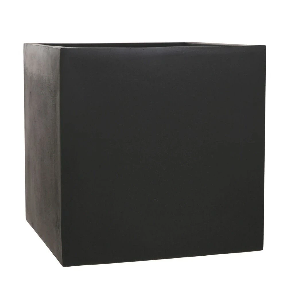 Woodlodge 42cm Black Polylite Cube Planter 1 Woodlodge 42cm Black Polylite Cube Planter