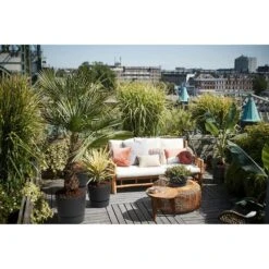 Elho 30cm Living Black Greenville Round Planter -Wolf-Garden Shop 8711904332358 5