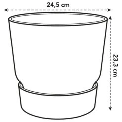 Elho 25cm Leaf Green Greenville Round Planter -Wolf-Garden Shop 8711904332433 3