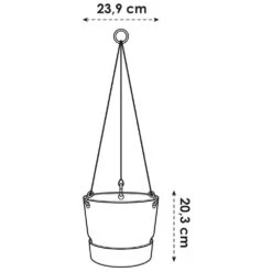 Elho 24cm Leaf Green Greenville Hanging Basket Planter -Wolf-Garden Shop 8711904332440 3